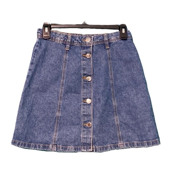 H&M Front Button Denim Skirt - Size 2 - Picture 2 of 9